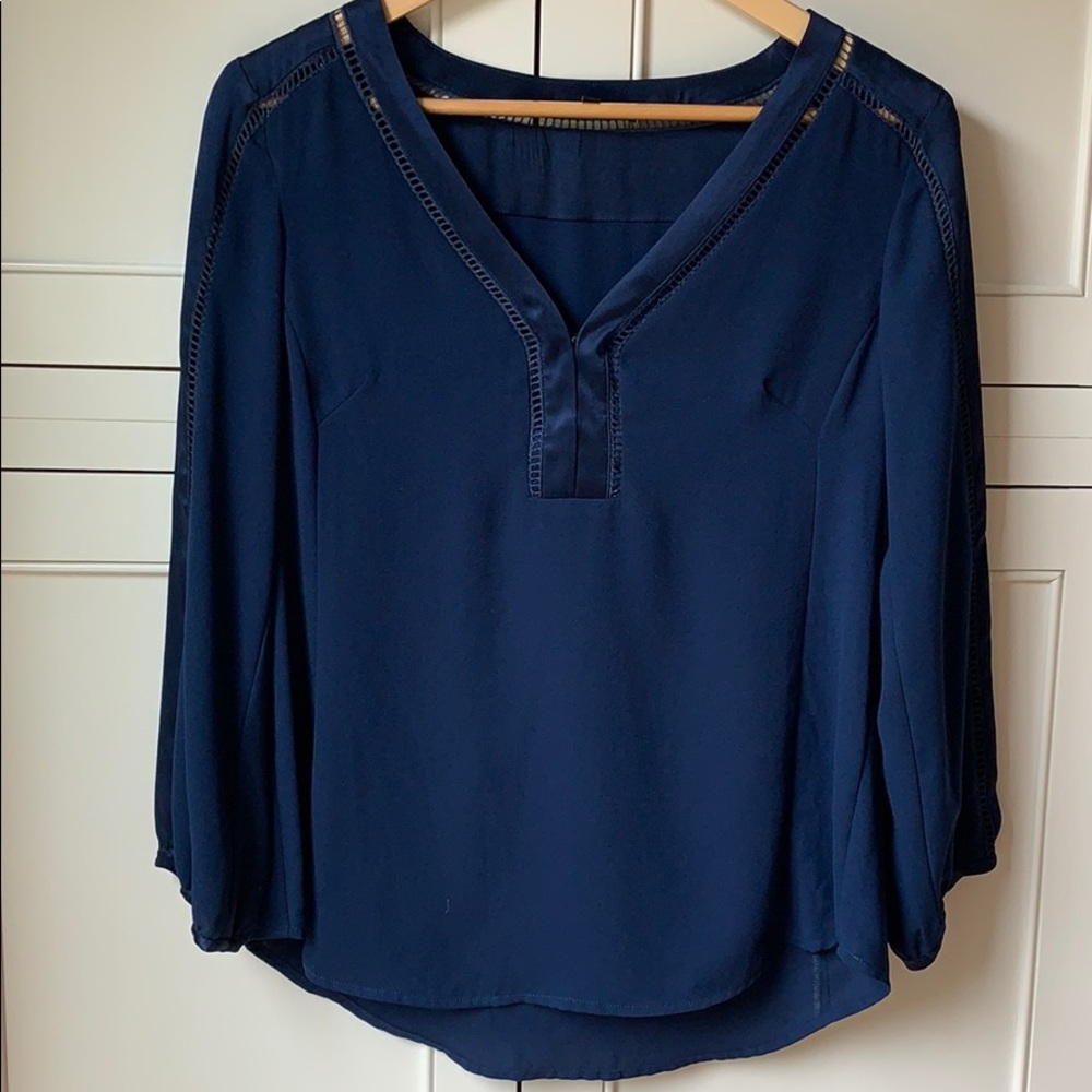 Nanette Lepore Long Sleeve Blue Blouse